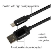 Crni najlonski pleteni USB Type-c kabel za brzo punjenje